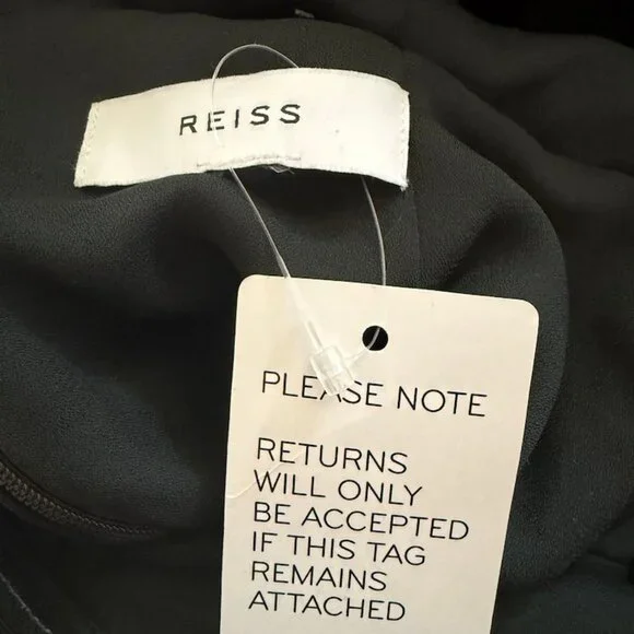 NWT Reiss EDEN Green Velvet One Shoulder Evening Cocktail Midi Dress Size 4 - Picture 5 of 8